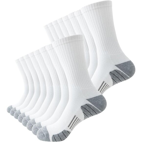 8 Pairs Mens Athletic Crew Socks Cushion Running Work Breathable Outdoor Socks f - Picture 1 of 7